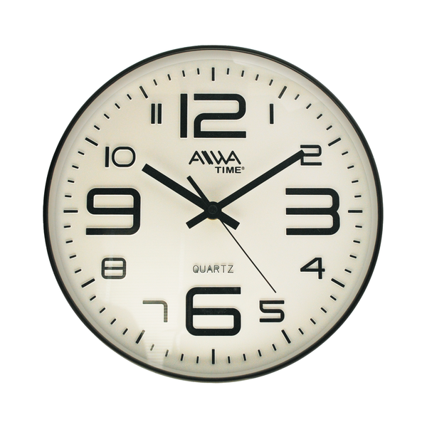 Reloj de Pared Negro con Blanco 26cm