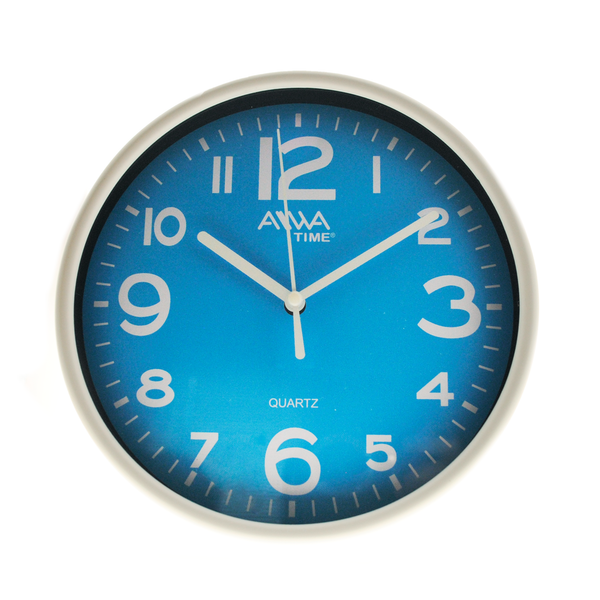 Reloj de Pared Blanco y Celeste 18cm